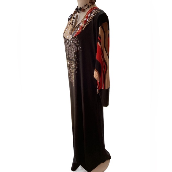 Vintage Batwing Caftan Maxi Dress. B32 - Picture 7 of 13